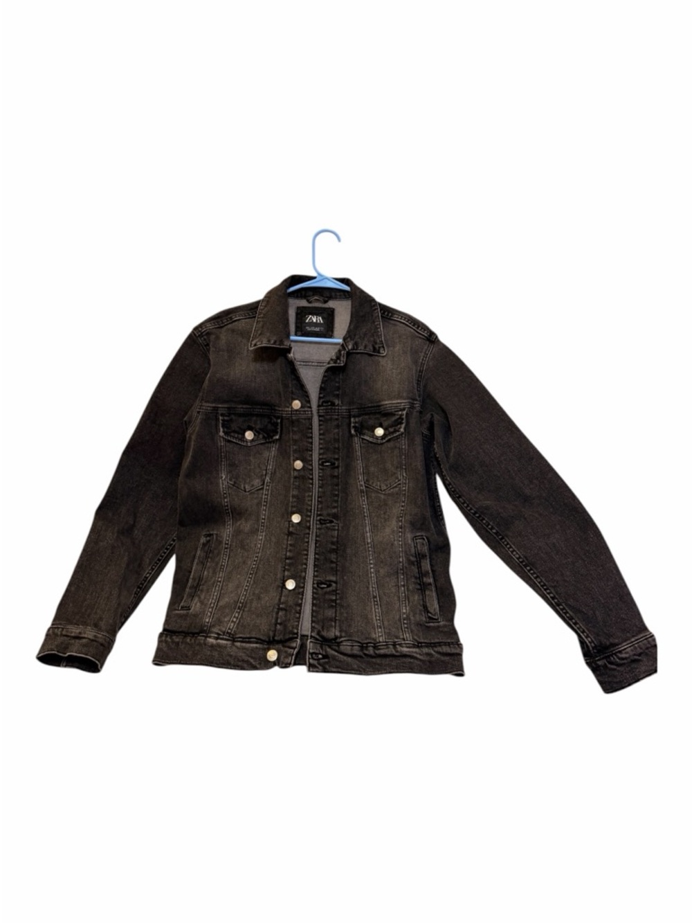 Zara Black Faded Denim Jacket